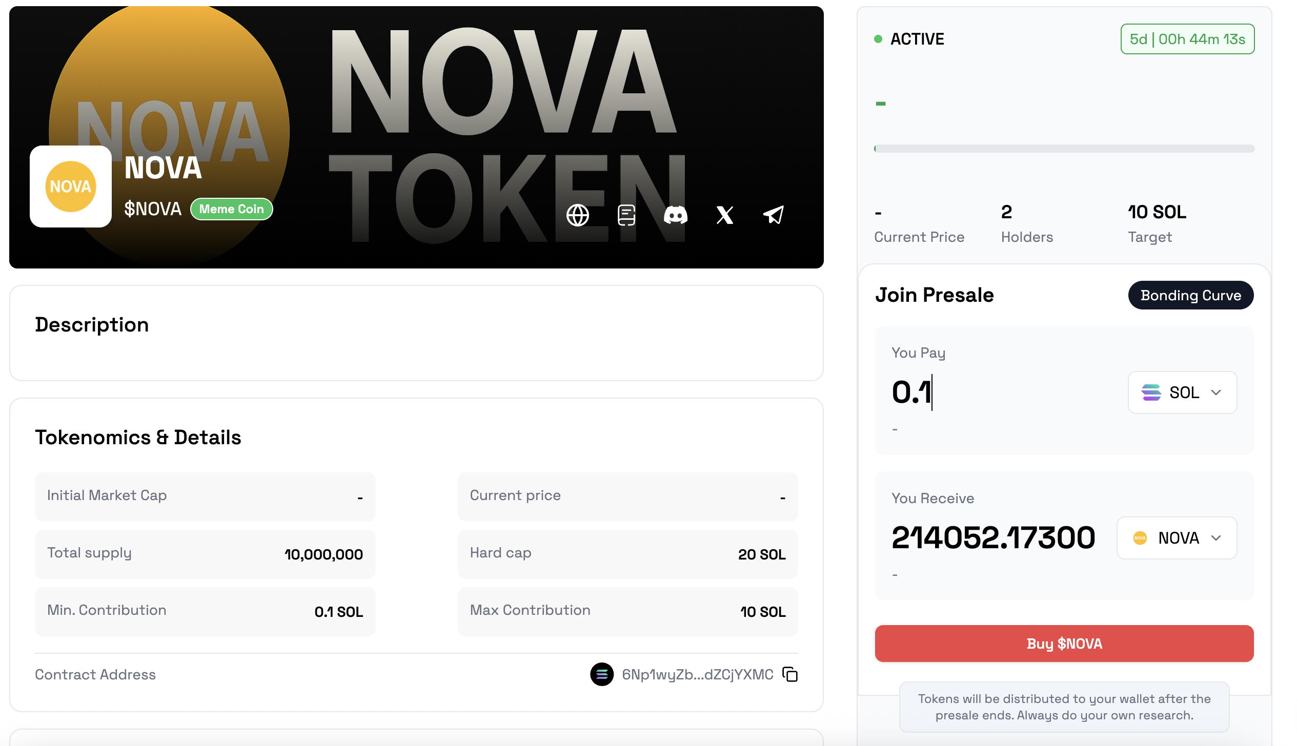 Select token